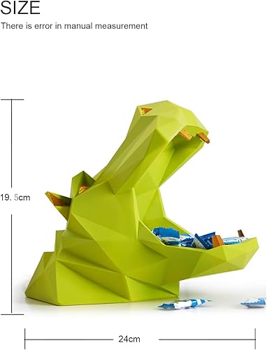 Amoy-Art Boite Biscuits Boite de Cookies Boîte à Bonbons Hippopotame Arts Statue Animal Figurine Sculpture Moderne Décor Cadeau Résine Vert 20cm - Nail Gallerys