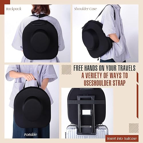 MARKELL Étui à Chapeau de Voyage, Étui de Voyage à Chapeau, Boîte à Chapeau de Voyage, Organisateur de Chapeau de Voyage, Rangement de Chapeau pour Voyage, Étui à Chapeau pour Fedora Noir - Nail Gallerys