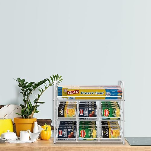 NORCEESAN Étagère de rangement empilable à 3 niveaux pour canettes, garde-manger, distributeur de canettes pour 36 canettes, blanc - Nail Gallerys