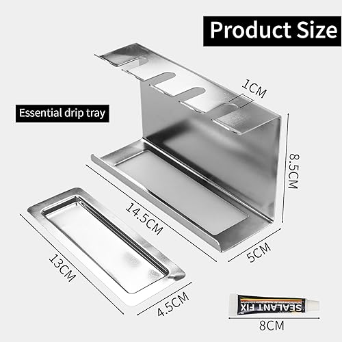 AIVORO Support Brossettes Électrique, Porte Brosse à Dents Mural Électrique, Support Tête de Brosse à Dent Électrique Convient pour 4 Têtes de Brosse à Dents, sans PerçAge, Auto-Adhésif,Argenté - Nail Gallerys