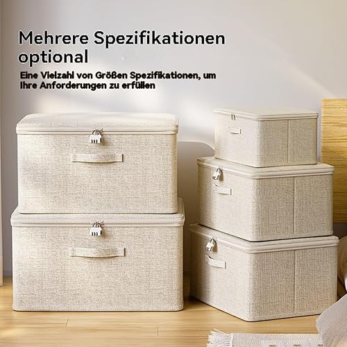 RFSHOPQU Boîte de rangement verrouillable en tissu avec serrure, boîte de rangement en tissu avec couvercle, boîte de rangement verrouillable pour vêtements, jouets - Nail Gallerys