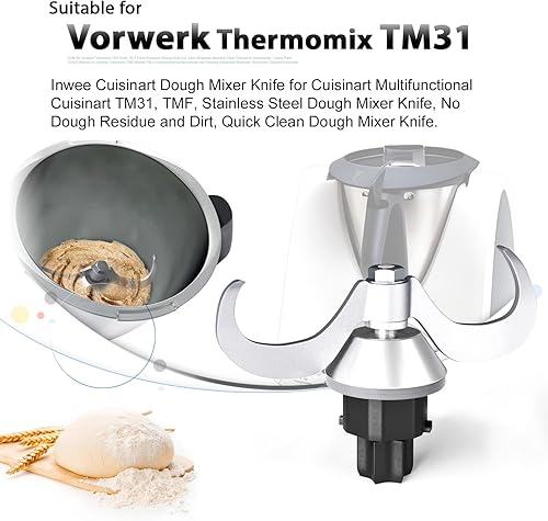 Tête de pétrissage Compatible avec Thermomix TM5 TM6 Mélangeur de Farine Lisse pour Machine à Pain Compatible avec Les Accessoires Thermomix (TM5/TM6) - Nail Gallerys