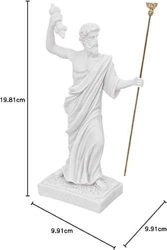 Zeus – Roi des dieux avec Thunderbolt | Statue de la mythologie grecque romaine | Figurine en marbre moulé faite à la main 19,8 cm - Nail Gallerys