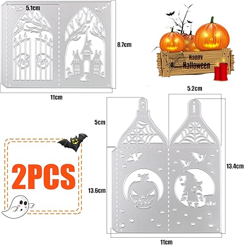 2 Sets Halloween Matrice de Découpe Citrouille Lanterne Modèle Classique Halloween Cutting Dies Scrapbooking Bricolage pour Fête Halloween Décoration Lanterne Artisanal - Nail Gallerys
