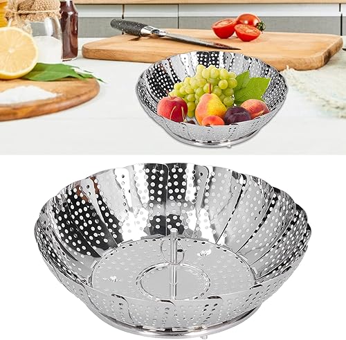 Panier à vapeur Panier à vapeur pour légumes Rang Panier à vapeur pliable Panier à vapeur rétractable en acier inoxydable de 28 cm de diamètre pour cuire à la vapeur des légumes - Nail Gallerys