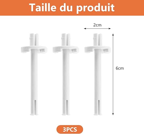 Yuiturt 3 Pièces Broches de Bobine pour Machine à Coudre, Compatible Toyota RS2000, Porte-Bobine Blanc en Plastique (6x2 cm) Accessoires Cadre de Navette, Pièces de Rechange pour Machines - Nail Gallerys