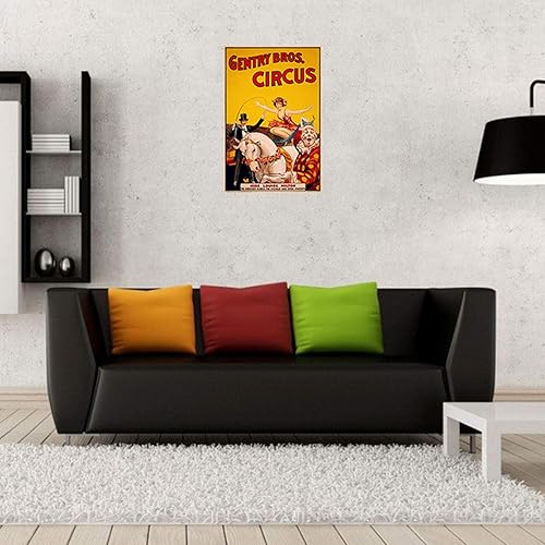 Fabulous Affiche Poster Vieille Affiche Cirque Gentry Circus Rétro Poster Tendance Original Clowns Magie 61x61cm - Nail Gallerys