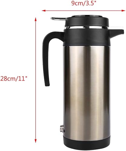 Bouilloire électrique de Voiture, 1200ML 12V / 24V Portable en Acier Inoxydable Bouilloire électrique de Voiture Thermos de Voyage Bouteille D'eau Chauffante pour Eau Chaude, Café, Thé(12V) - Nail Gallerys