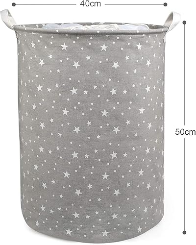 JoyPlus Panier à Linge Pliable Sac à Linge en Tissu Corbeille de Rangement Pliable avec poignées en Fermeture à Cordon, Grande Capacité Corbeilles à Linge, intérieur étanche (Star) - Nail Gallerys