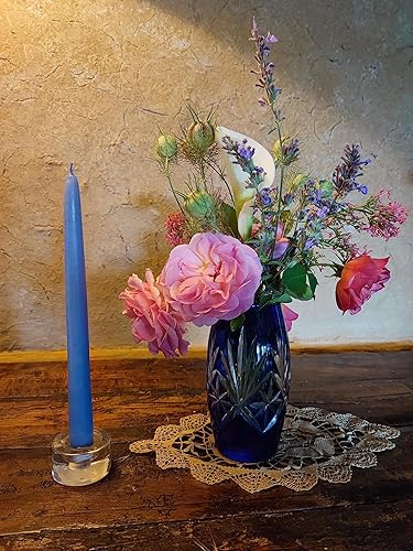 MAELEA. 12 Bougies Flambeaux Qui Ne Coulent Pas. Turquoise. Durée 8Hrs+ Dimensions 25x2.2cm. Sans Odeur Ni Fumée. Fabrication Française Traditionnelle. Emballage Recyclable Conçu Pour Envoi Postal. - Nail Gallerys