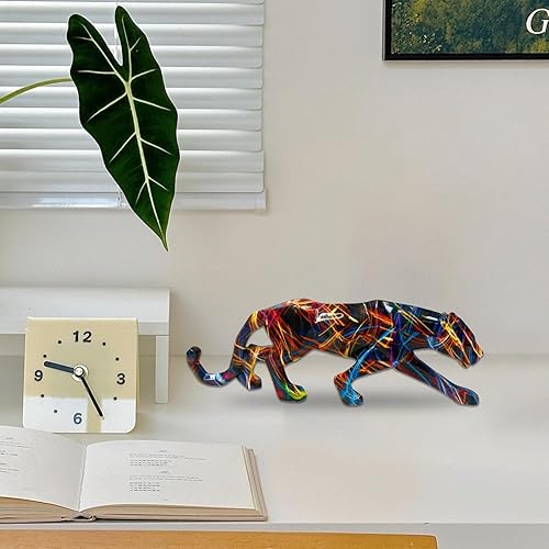 Tuxxjzm Statue de léopard | Figurines de léopard en résine | Figurine de léopard réaliste pour décoration de salon - Nail Gallerys