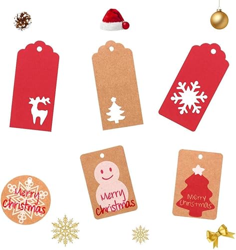 Étiquettes de Cadeau de Noël, MonQi 100Pcs “From Santa” Étiquettes de Noël en Papier Kraft avec 100 Rubans Rouges et Verts, Étiquettes Cadeaux de Noël, Etiquettes de Noel pour Cadeaux pour les Enfants - Nail Gallerys