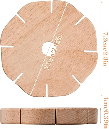 Dewocke 2 PCS Disque À Tricoter pour Bracelet, Disque Tressé en Bois, DIY Bracelet Bois Tressé Disque Plateau, Tressé Tissage Disque pour Bijoux Créatifs pour Bracelet DIY Fait Festival Cadeaux - Nail Gallerys