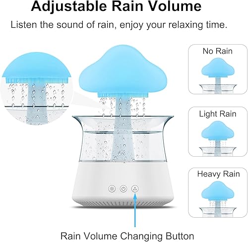 Umelee Humidificateur Nuage de Pluie 300 ml - 7 Veilleuses, 3 Modes Pluie/Brouillard - Pour Chambre, Maison, Bureau, Voiture (Grain de Bois) - Nail Gallerys