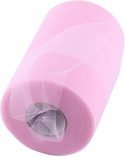 100 mètres 15cm bricolage décoration de mariage Tulle rouleau bobine vêtements tricot tissu pour la couture(C08 rose) - Nail Gallerys