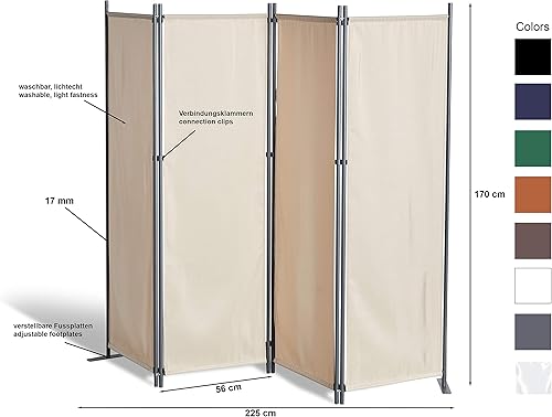GRASEKAMP Qualität seit 1972 Paravent 4 pièces Bleu - Nail Gallerys