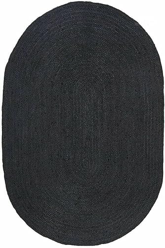 Aizza Trends Tapis indien ovale tressé à la main en jute naturelle pour chambre à coucher - 90 x 150 cm - Nail Gallerys