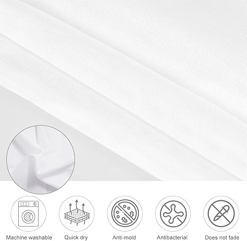 Rideau de Douche avec 12 Crochets, 180 x 200 cm Rideaux de Douche Tissu Polyester pour Baignoire et Salle de Bains, Anti Moisissure, Imperméable, Rideaux Baignoire Lavable en Machine - Nail Gallerys