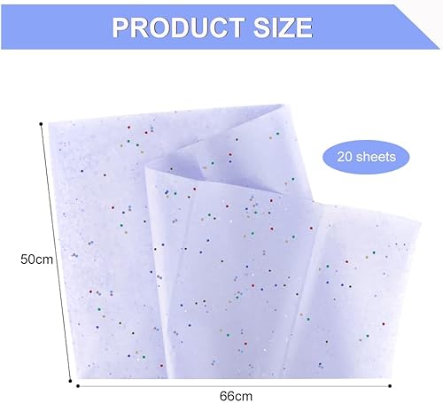 DKDXID 20 Feuille Pailleté Papier de Soie Emballage Colis Papier D'emballage 50x66cm Découpage Papier Couleur Papier Emballage Fleuriste Tissue Paper Papier Cadeau pour DIY Décoration Artisanat-coloré - Nail Gallerys