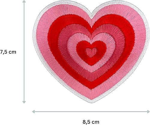 Urbanski Patch Mignon cœur en rose et rouge à thermocoller sur 7,5 x 8,5 cm | Écusson Thermocollant, Transferts Thermocollant, Appliqués à coudre - Nail Gallerys