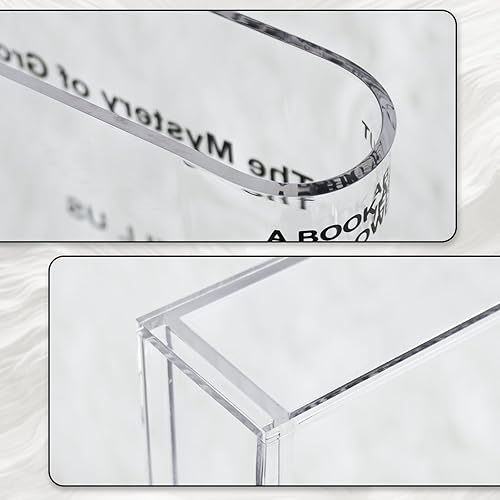 YOOCHUENG Vase à Livres avec 3 Fausses Fleurs Roses, Vases Acrylique Transparent, Décoration de la Maison, Décoration de Table Petit Pot de Fleurs,Vase Anglais - Nail Gallerys