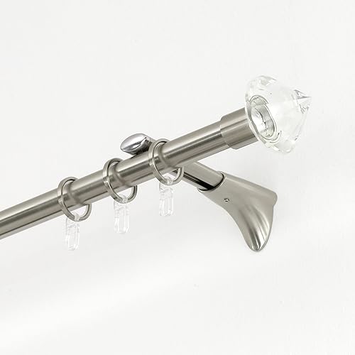 GARDINIA Embouts pour tringle à rideau, 2 embouts diamant, Série Chicago, Métal, Effet inox, Diamètre: 20 mm - Nail Gallerys