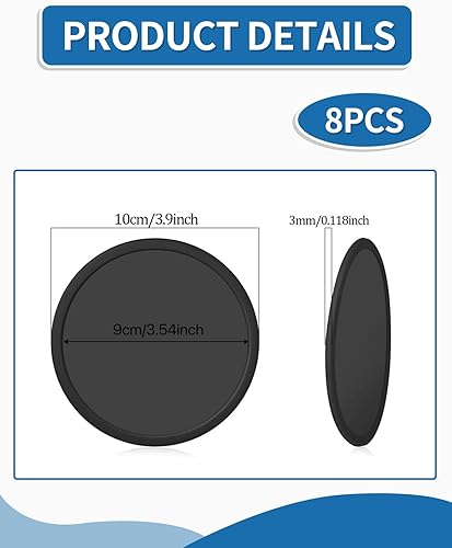 LOZTBUE 8 pièces sous-verres en silicone antidérapants, sous-verres ronds, sous-verres en silicone, sous-verres en silicone antidérapants - Nail Gallerys