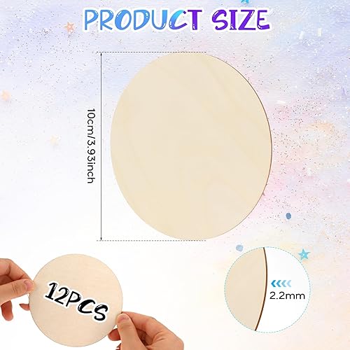 Bewudy Lot de 6 cercles en bois brut de 10 cm pour travaux manuels, décoration de Noël (10 cm) - Nail Gallerys