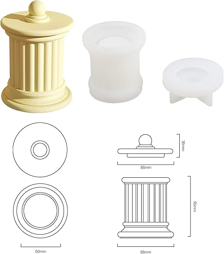 Moules en silicone pour bougies en béton avec couvercle pour la fabrication de bougies, moule à ciment pour boîte de rangement de bijoux, récipient à bonbons ou porte-stylo - Nail Gallerys