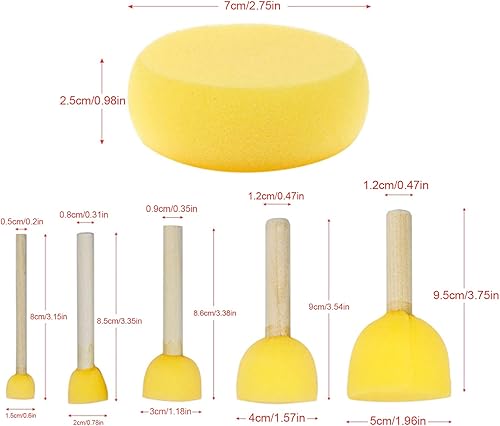 Éponges de Peinture pour Enfants,RoadLoo 29Pièces Brosse Éponge de Peinture Eponge Peinture Pinceau Eponge Peinture Pinceau en Mousse Eponge pour Accessoire Peinture Enfants Art Peinture Outil - Nail Gallerys