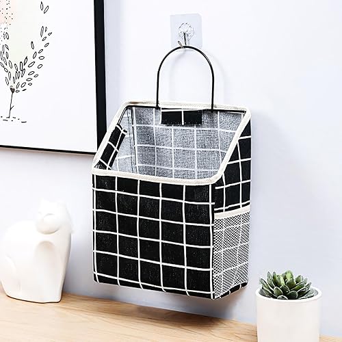 Juzinqu Panier Mural - Sacrangement étanches Sac Rangement en Coton Support Mural,Conteneur Stockage Panier Mural Mignon pour Cuisines Salons couloirs Chambres - Nail Gallerys
