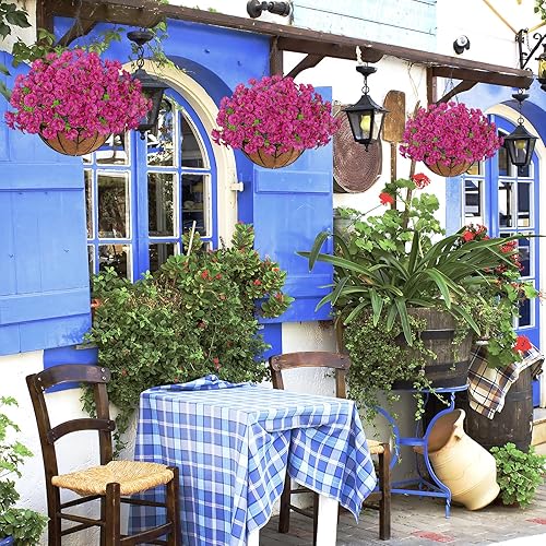 ASTNIC Lot de 2 paniers à suspendre pour décoration de la maison, fleurs artificielles multicolores d'eucalyptus à suspendre pour maison, jardin, porche, décoration intérieure et extérieure - Nail Gallerys