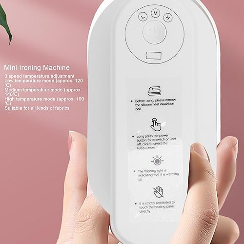 Fer à Vapeur Portable sans Fil, Fer de Voyage Portable à Chaleur Rapide, Fer à Repasser sans Fil alimenté par Batterie 5000mAh avec étui de Transport pour Vêtements - Nail Gallerys