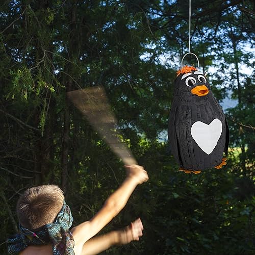 relaxdays Piñata Pingouin, à Suspendre, Enfants & Adultes, Anniversaire, à remplir, H x L x P 42 x 21 x 21 cm, Noir - Nail Gallerys