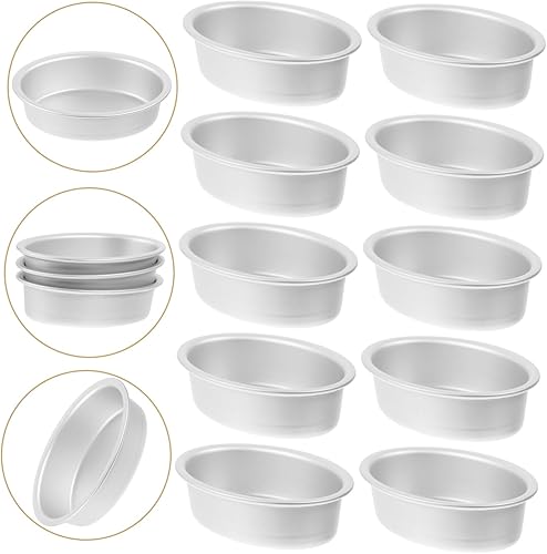 SHOWERORO 10pièces Set Moules À Gâteau Ovales Aluminium Pour Flan Pudding Et Gâteaux Moules Antiadhésifs Pratiques Pour Pâtisserie À Domicile - Nail Gallerys