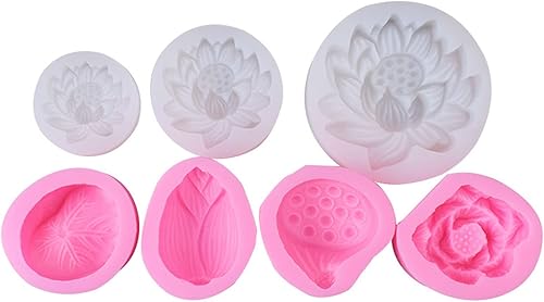 Moule en silicone 3D en forme de fleur de lotus - Moule à savon en forme de lotus - Moule à bougie parfumée en résine époxy - Moule en silicone pour loisirs créatifs - Nail Gallerys