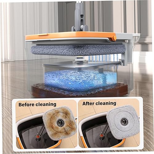 1 ensemble balai à franges et seau avec serpillère carrée, seau à franges et 2 serpillères rotatives à 360 °, seau séparé pour la maison, les sols en bois dur, carrelage, marbre - Nail Gallerys