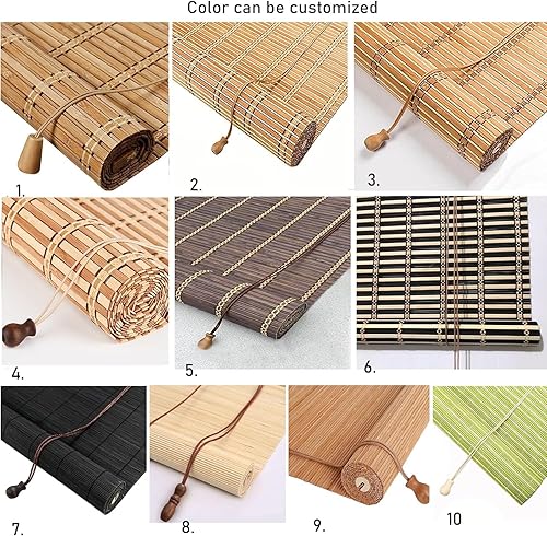 Sh000ad Store Enrouleur Bambou Naturel,Rideau en Bambou,Stores À Rouleaux Romains,Store Venitien Bois,Store Fenetre Occultant pour Intérieur,Extérieur,Balcon,Jardin,Largeur x Hauteur (140cm x 100cm) - Nail Gallerys