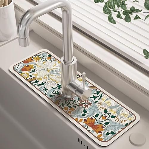 HEIBTENY Tapis absorbant pour plans de travail de cuisine, évier de lavabo, absorption rapide de l'eau, plus d'humidité (A) - Nail Gallerys