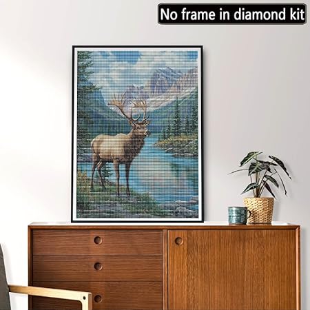 MOMAKA 5D Diamond Painting Kits Wapiti Des Montagnes, Diamant Peinture Kits Point De Croix Broderie Animal, Kits Diamant Arts Craft Cross Embroidery Pour La Décoration Murale à Domicile 30x40 cm - Nail Gallerys