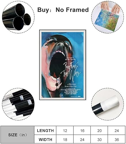 ZOLULA Pink Floyd Poster du film The Wall sur toile - Décoration pour chambre à coucher, bureau, chambre - Cadeau sans cadre - 30 x 45 cm - Nail Gallerys