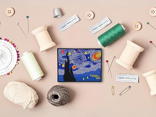 Finally Home Écusson Thermocollant | VINCENT VAN GOGH NUIT ÉTOILÉE ART | Patch à coller au fer à repasser ou à coudre | Pièce de décoration ou réparation pour vêtement, jean, sac, pantalon, veste - Nail Gallerys