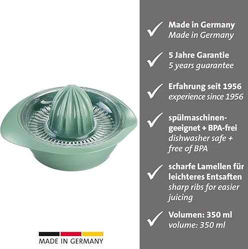 Westmark Presse-Orange/Citron/lemon avec Récipient, Diamètre : 18,7 cm, Capacité : 0,5 L, Plastique, Limetta, Vert, 3091227M - Nail Gallerys