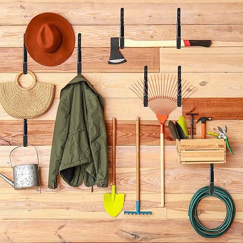 Gicare 4 Pcs Crochet Mural Garage, Crochets Muraux Robustes pour Rangement, Crochet a Visser de Vinyle, Crochets Universels pour l'échelle de l'atelier, les Outils, la Chaise, le Tuyau D'arrosage - Nail Gallerys