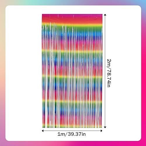 KYSUN 3 Pièces Rideau Métallique Frange, 1x2m Couleur Rideau Métallique Frange, Rideaux à Franges Rideaux Métalliques, Rideaux à Franges Colorées, Tinsel Rideau de Paillette pour fête d'anniversaire - Nail Gallerys