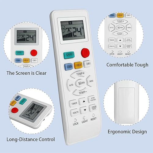 Télécommande Compatible avec Haier Climatiseur YR-HD01 YL-HD04 YR-HD06 YL-HD02 HA-0361 Remplacement Contrôleur - Nail Gallerys