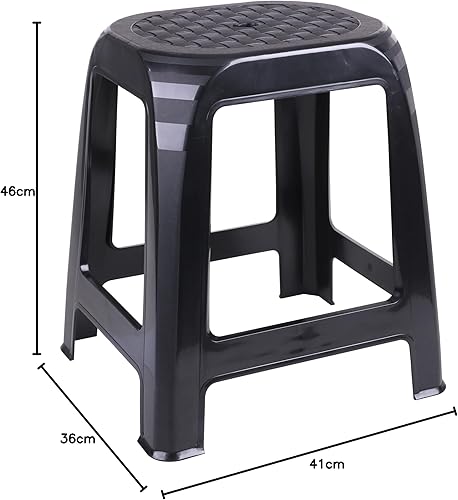 AC-Déco Tabouret en Plastique - L 41 X L 36 X H 46 Cm - Noir - Nail Gallerys