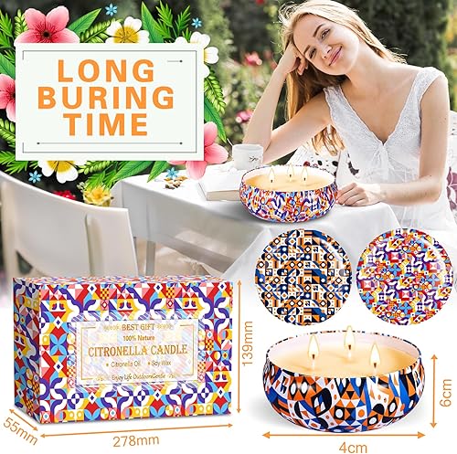 Purpledi 2 Pièces Bougie Citronnelle Extérieur & Intérieur,Bougies Parfumées,100% Cire de Soja Naturel Bougies pour Jardin,Terrasse,Pique-Nique,Camping,Réunions de Famille 13.5 OZ/50 heures * 2 - Nail Gallerys