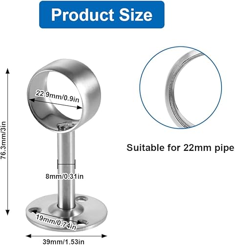 TESSTSY 4 Pièces Support Tringle Rideaux Plafond, Support Tringle Penderie, Supports pour Tringles à Rideaux, Support de Tringle à Rideaux, Support Barre Penderie, pour Suspendre des Poteaux de 22 mm - Nail Gallerys