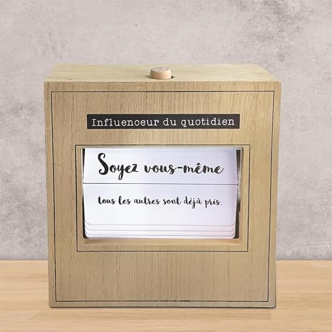 Boîte à Message '25 Citations du Jour' 18cm Naturel - Nail Gallerys